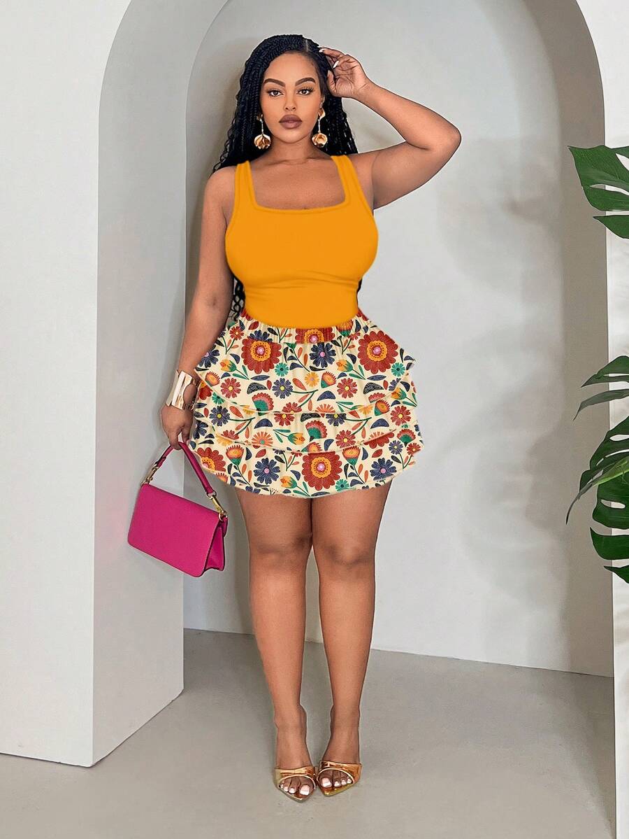 Planted Tank - Veslaya 2pcs Plus Size Women Summer