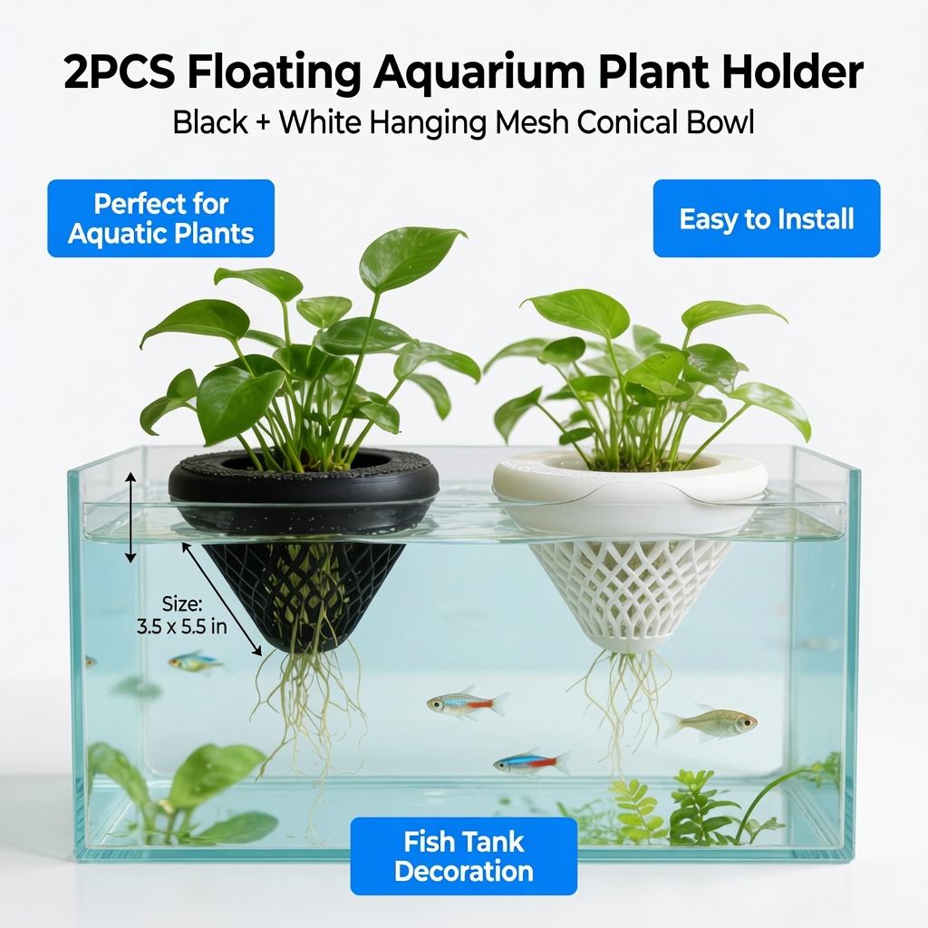 2PCS Floating Aquarium Plant H - Plant Aquarium Pot ulasan dan harga