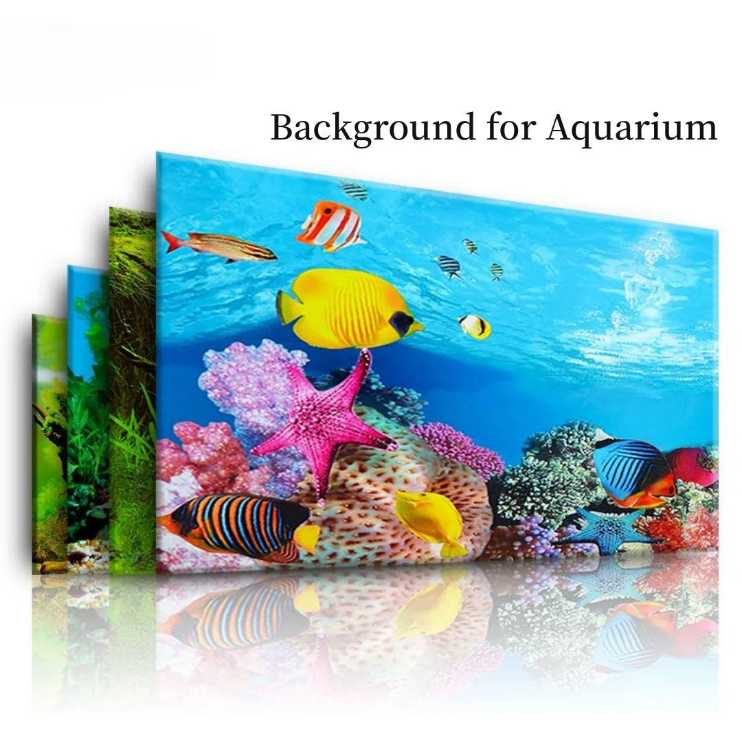 Background Aquarium 3D Sticker - Aquarium Plants Live ulasan dan harga