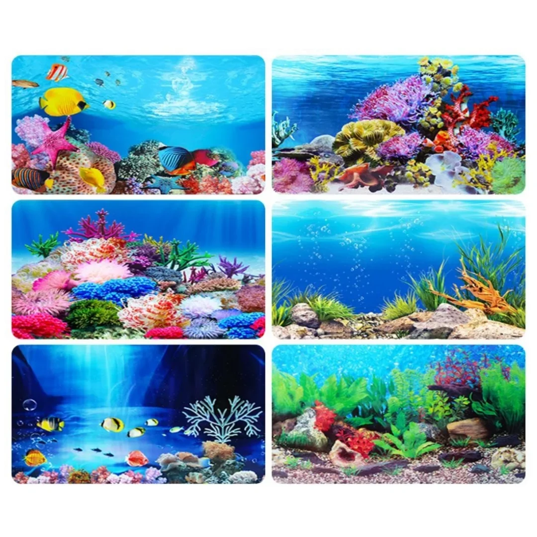 Background Aquarium 3D Sticker - Aquarium Plants Live ulasan dan harga